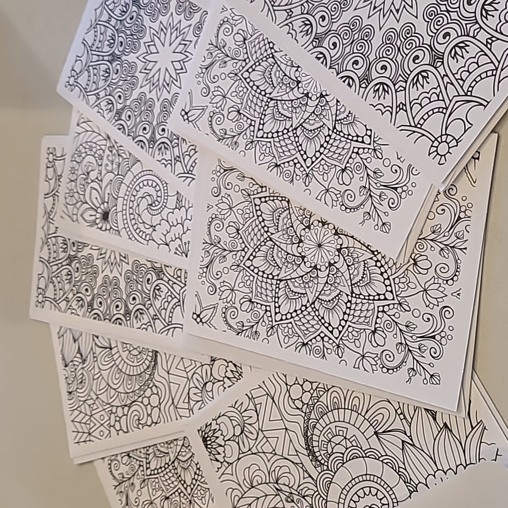 NEW! Mandala Adult Coloring Greeting Cards